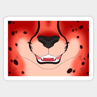 Red Cheetah Face Sticker